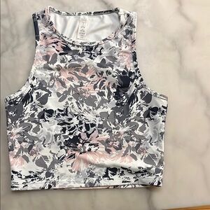 Balance Collection Pink and Gray Sleeveless Crop Tank Top